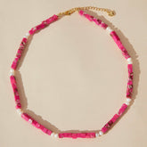 Handmade Rose Imperial Stone Bead Necklace
